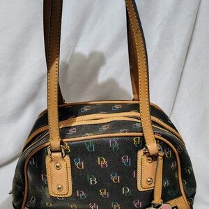 Dooney & Bourke Vintage Y2K Collection Black Multicolor Shoulder Bag